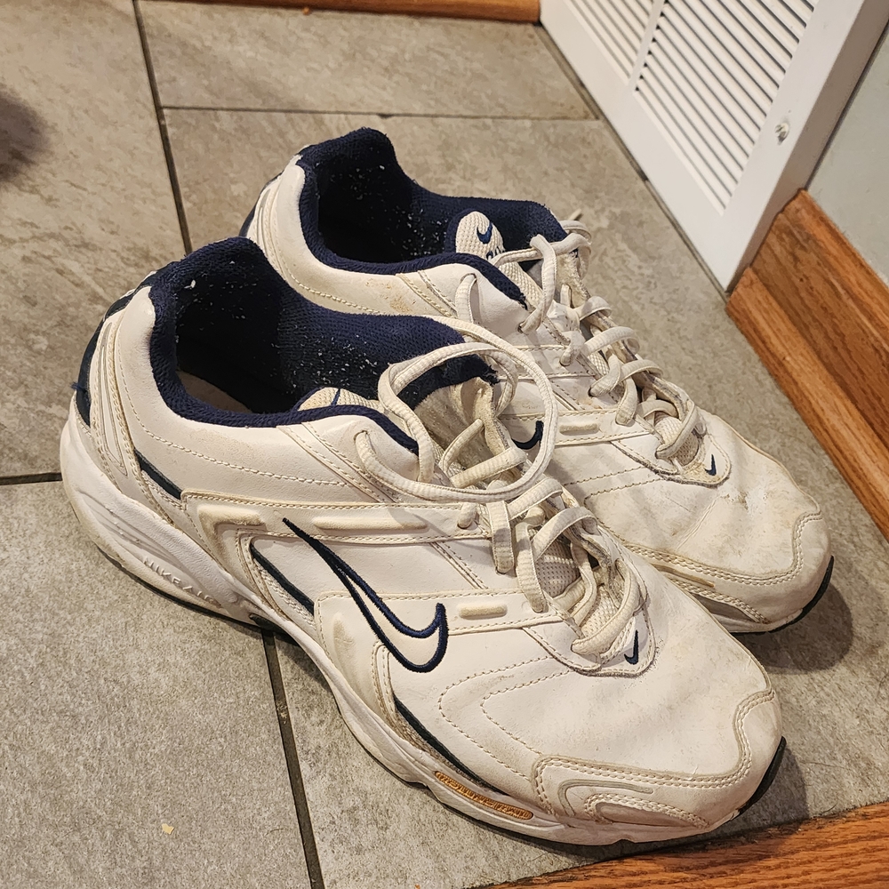 Nike White and Navy Sneakers "Dad Shoes"